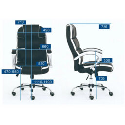 Black Executive Swivel Office Desk Chair Plush - thumbnail 2