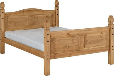 Seconique Corona 5Ft Bed High Foot End In Distressed Waxed Pine 2 Man Delivery - image 1