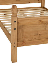 Seconique Corona 5Ft Bed High Foot End In Distressed Waxed Pine 2 Man Delivery - thumbnail 6
