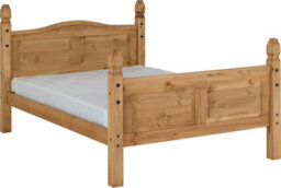 Seconique Corona 5Ft Bed High Foot End In Distressed Waxed Pine 2 Man Delivery - thumbnail 2