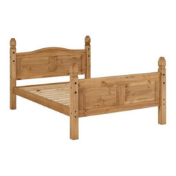 Seconique Corona 5Ft Bed High Foot End In Distressed Waxed Pine 2 Man Delivery - thumbnail 3