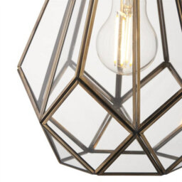 First Choice Lighting Polly - Antique Brass And Glass Pendant Ceiling Light - thumbnail 6