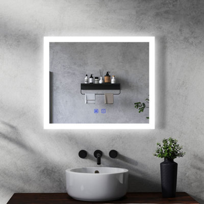 Maerts-E Bathroom Led Mirror 600 X 500 mm 3 Colour Dimmable Lights Demister Touch Switch Illuminated Wall Mounted Vanity Mirror - image 1