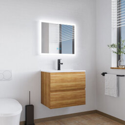Maerts-E Bathroom Led Mirror 600 X 500 mm 3 Colour Dimmable Lights Demister Touch Switch Illuminated Wall Mounted Vanity Mirror - thumbnail 6