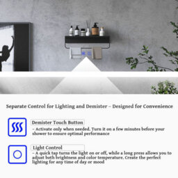 Maerts-E Bathroom Led Mirror 600 X 500 mm 3 Colour Dimmable Lights Demister Touch Switch Illuminated Wall Mounted Vanity Mirror - thumbnail 4
