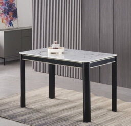 Furnizone UK Milano 4-Seater White Marble-Effect Glass Dining Table And 4 Monza Pink Velvet Chairs - thumbnail 2