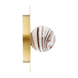 Luminosa Lighting Luminosa Piava Globe Ceiling Light White-Brown (Marble Colour), Brushed Brass - thumbnail 5