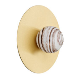 Luminosa Lighting Luminosa Piava Globe Ceiling Light White-Brown (Marble Colour), Brushed Brass - thumbnail 4