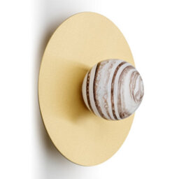Luminosa Lighting Luminosa Piava Globe Ceiling Light White-Brown (Marble Colour), Brushed Brass - thumbnail 3