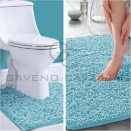 Gc Gaveno Cavailia Infinity Loop Extra Large 2 Piece Bath Mat Set Aqua Super Absorbent Non Slip Shower Mat - thumbnail 3