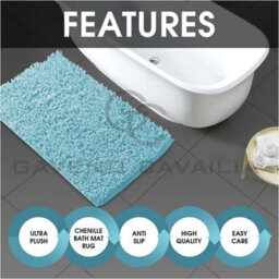 Gc Gaveno Cavailia Infinity Loop Extra Large 2 Piece Bath Mat Set Aqua Super Absorbent Non Slip Shower Mat - thumbnail 4