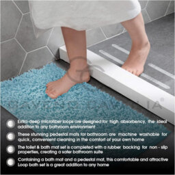 Gc Gaveno Cavailia Infinity Loop Extra Large 2 Piece Bath Mat Set Aqua Super Absorbent Non Slip Shower Mat - thumbnail 6
