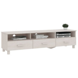 Berkfield Tv Cabinet White 158X40X40 Cm Solid Wood Pine - thumbnail 6