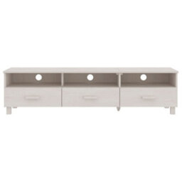 Berkfield Tv Cabinet White 158X40X40 Cm Solid Wood Pine - thumbnail 3
