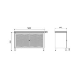 Homestylestore 1200mm Black Metal Floorstanding Bathroom Vanity Unit Light Oak Countertop - thumbnail 3