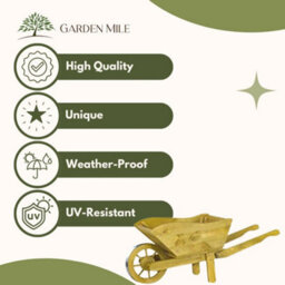 Marco Paul Large Wooden Wheelbarrow Flower Planter - thumbnail 4
