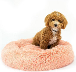 Fur & Bone 70 Cm Washable Plush Donut Dog Bed With Waterproof Non-Slip Base - Pink - thumbnail 7