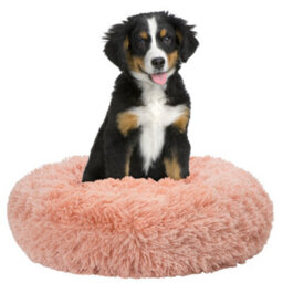 Fur & Bone 70 Cm Washable Plush Donut Dog Bed With Waterproof Non-Slip Base - Pink - thumbnail 1
