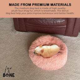 Fur & Bone 70 Cm Washable Plush Donut Dog Bed With Waterproof Non-Slip Base - Pink - thumbnail 5