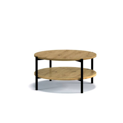Arte Sigma B Coffee Table In Oak Artisan - Compact Style And Unmatched Stability - W840mm X H430mm X D840mm - image 1