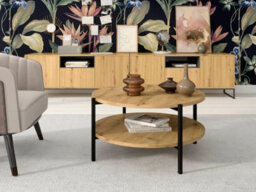 Arte Sigma B Coffee Table In Oak Artisan - Compact Style And Unmatched Stability - W840mm X H430mm X D840mm - thumbnail 2