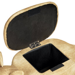 Beliani Storage Animal Stool Fox Velvet Orange Fox - thumbnail 9