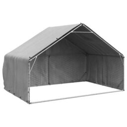 Vidaxl Outdoor Dog Kennel With Cover 3X2X1.9 M Galvanised Steel - thumbnail 1