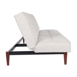 Living And Home Beige 3 Seat Faux Suede Sofa Bed 3 Seater Couch With Wood Legs - thumbnail 5