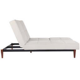 Living And Home Beige 3 Seat Faux Suede Sofa Bed 3 Seater Couch With Wood Legs - thumbnail 4