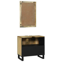 Berkfield Bathroom Furniture Set With Shelf 2 Pcs Brown Standard - thumbnail 6