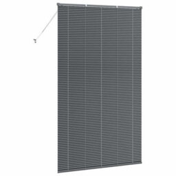 Berkfield Window Blind With Curtains Manual Dark Grey Aluminium - thumbnail 7