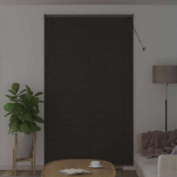 Berkfield Window Blind With Curtains Manual Dark Grey Aluminium - thumbnail 3