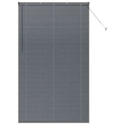 Berkfield Window Blind With Curtains Manual Dark Grey Aluminium - thumbnail 2