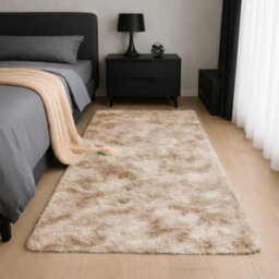 Aspire Homeware Non-Slip Tie Dye Beige Shaggy Rug Soft Fluffy, Hallways And Entryways Runner, (L)220Cm X (W)60Cm - thumbnail 6