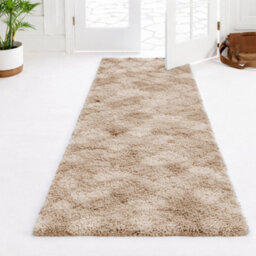 Aspire Homeware Non-Slip Tie Dye Beige Shaggy Rug Soft Fluffy, Hallways And Entryways Runner, (L)220Cm X (W)60Cm - thumbnail 1
