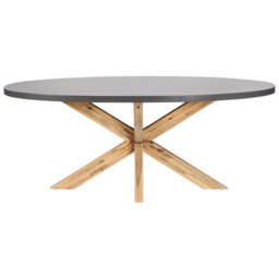 Beliani Garden Dining Set 6 Seater Oristano Beige Concrete With Cushions - thumbnail 5