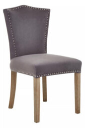 Orsina Grey Velvet Dining Chair, Classic Velvet Chair, Cozy Dining Chair For Dining Room, Living Room, Home, Office