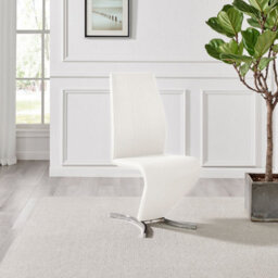 Furniturebox Set Of 2 - Willow Premium Dining Chairs - White Faux Leather Chrome Leg Dining Chairs - Kitchen Dining Room Chairs - thumbnail 5
