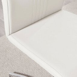 Furniturebox Set Of 2 - Willow Premium Dining Chairs - White Faux Leather Chrome Leg Dining Chairs - Kitchen Dining Room Chairs - thumbnail 6