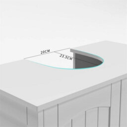 White Under Sink Bathroom Cabinet Free Standing Storage Unit - thumbnail 3