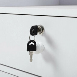 2 Drawers+3 Shelves Bedside Table Nightstand Cabinet Bedroom Storage Shelf Keys Locked Drawers - thumbnail 5