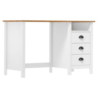 Vidaxl Desk Hill With 3 Drawers 120X50X74 Cm Solid Pine Wood - image 1