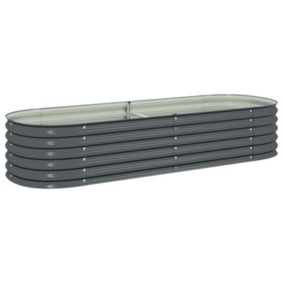 Berkfield Practical Garden Raised Bed 240X80X44 Cm Galvanised Steel Grey - image 1