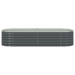 Berkfield Practical Garden Raised Bed 240X80X44 Cm Galvanised Steel Grey - thumbnail 5
