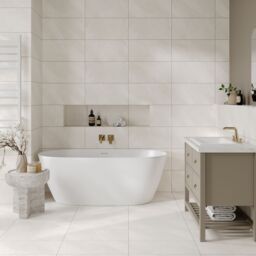 Kale Slate White Matt Natural Stone Effect Porcelain Indoor Wall & Floor Tile Sample - thumbnail 4