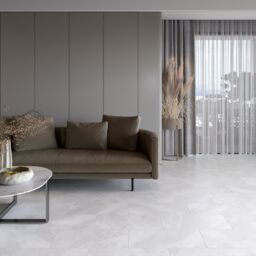 Kale Slate White Matt Natural Stone Effect Porcelain Indoor Wall & Floor Tile Sample - thumbnail 2