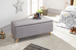 Gfw Secreto Fabric Storage Ottoman Bench Grey