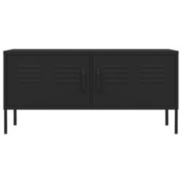 Berkfield Tv Cabinet Black 105X35X50 Cm Steel - thumbnail 3