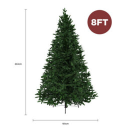 Charles Bentley Luxury 8Ft Faux Nordic Spruce Hinged Christmas Tree Artificial - thumbnail 6