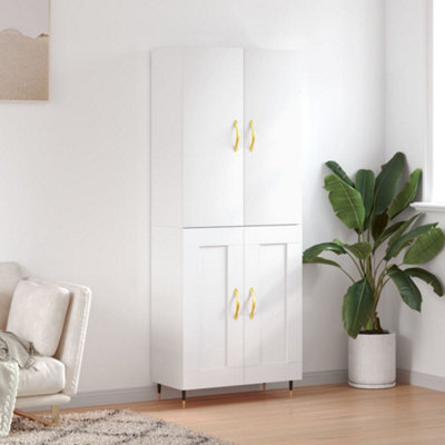 Berkfield Highboard White 69.5X34X180 Cm Engineered Wood - image 1